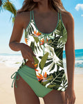 Leaf Print Two Piece Tankini