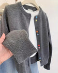 Casual Solid Color Long-Sleeved Cardigan