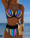 Rainbow Stripe Bralette Bikini