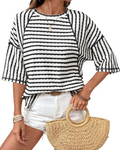 Versatile Striped Short-Sleeve T-Shirt