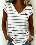 Striped Heart Sleeveless Top