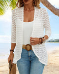 Elegant solid color lace coat