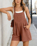 Casual Suspender Shorts Jumpsuits