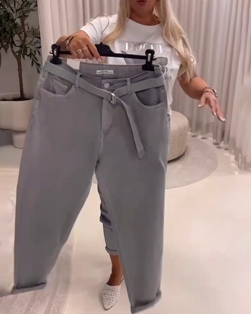 Elastic Slim Fit Casual Pants