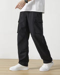 Casual Drawstring Solid Color Cargo Pants