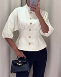 Solid color single-breasted elegant coat