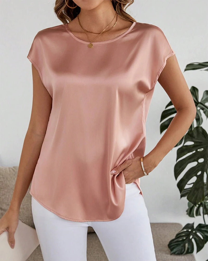 Lace Stitching Solid Color Hollow Blouse