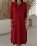 Fashionable Button-Down Lapel Dress