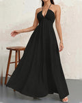 Fashion Solid Halter Dress