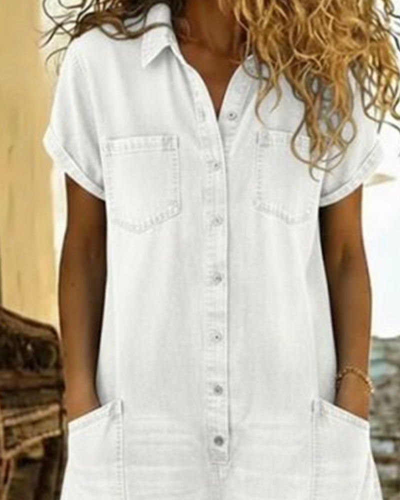 Short Sleeve 100% Cotton Jumpsuits