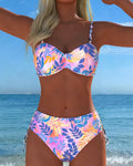 Bralette Leaf Print Bikini