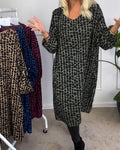 Retro polka dot v-neck dress