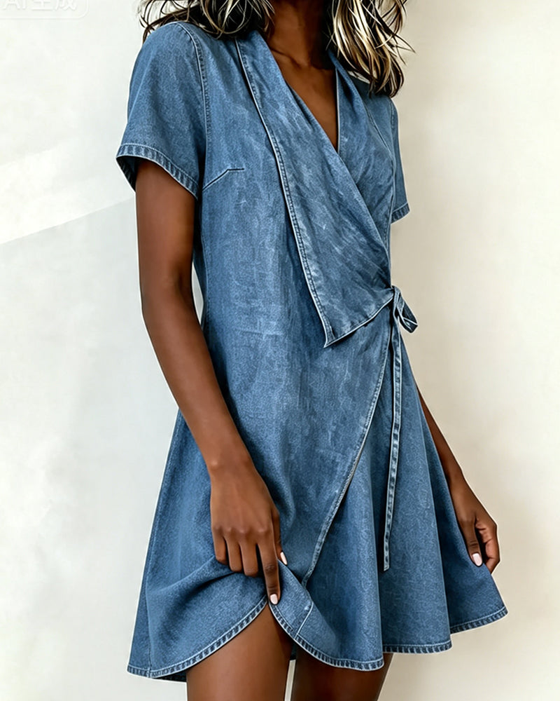 Designer Denim Short Dress
