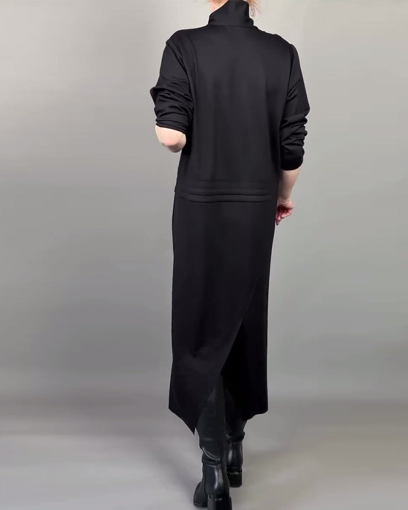 Zip-Collar Stylish Dress