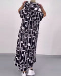 Half-Zip Loose Contrast Dress