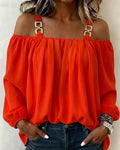 Cold Shoulder Solid Color Camisole Blouse