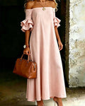 One Shoulder Ruffled Long Dress