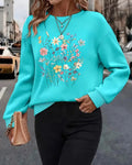 Long-Sleeved Casual Printed Sweatshirt