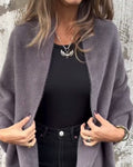 Casual solid color fringe cardigan