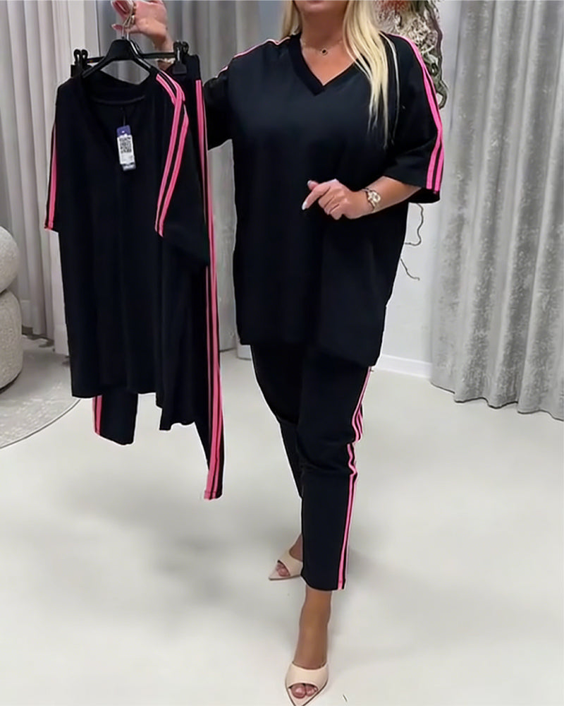 Side Stripe Casual Set