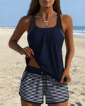 Simple Striped Boyshort Tankini