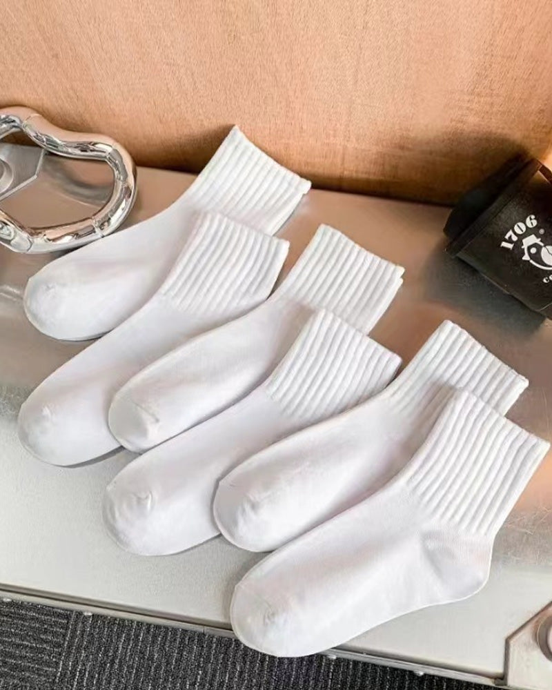Simple solid color comfortable socks