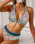 Sexy Bra-Style Printed Triangle Swimsuit