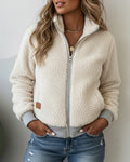 Stand Collar Fleece Zipper Jacket