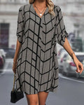 Fashionable V-Neck Polka Dot Print Dress