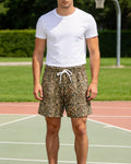 Drawstring Casual Printed Knee-Length Shorts