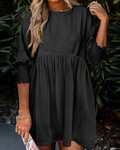 Women's Solid-Color Waist-Cinching Dress
