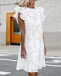 Ruffle Flutter Sleeve Elegant Dress