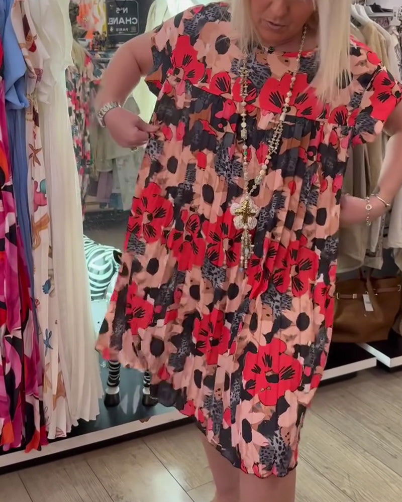 A-Hem Short-Sleeved Long Dress