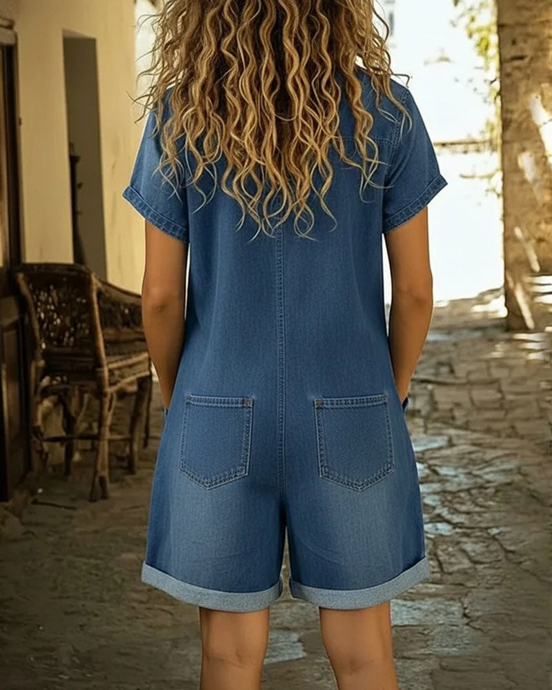 Short Sleeve 100% Cotton Jumpsuits
