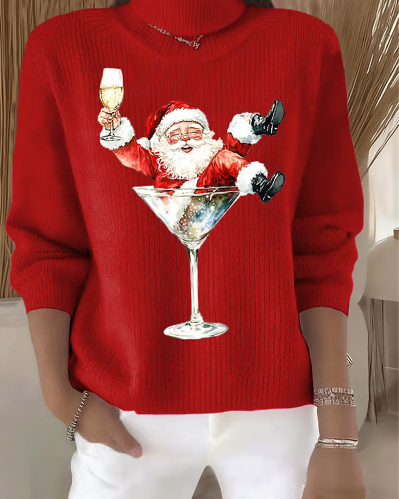 Turtleneck Christmas Slim Jumper