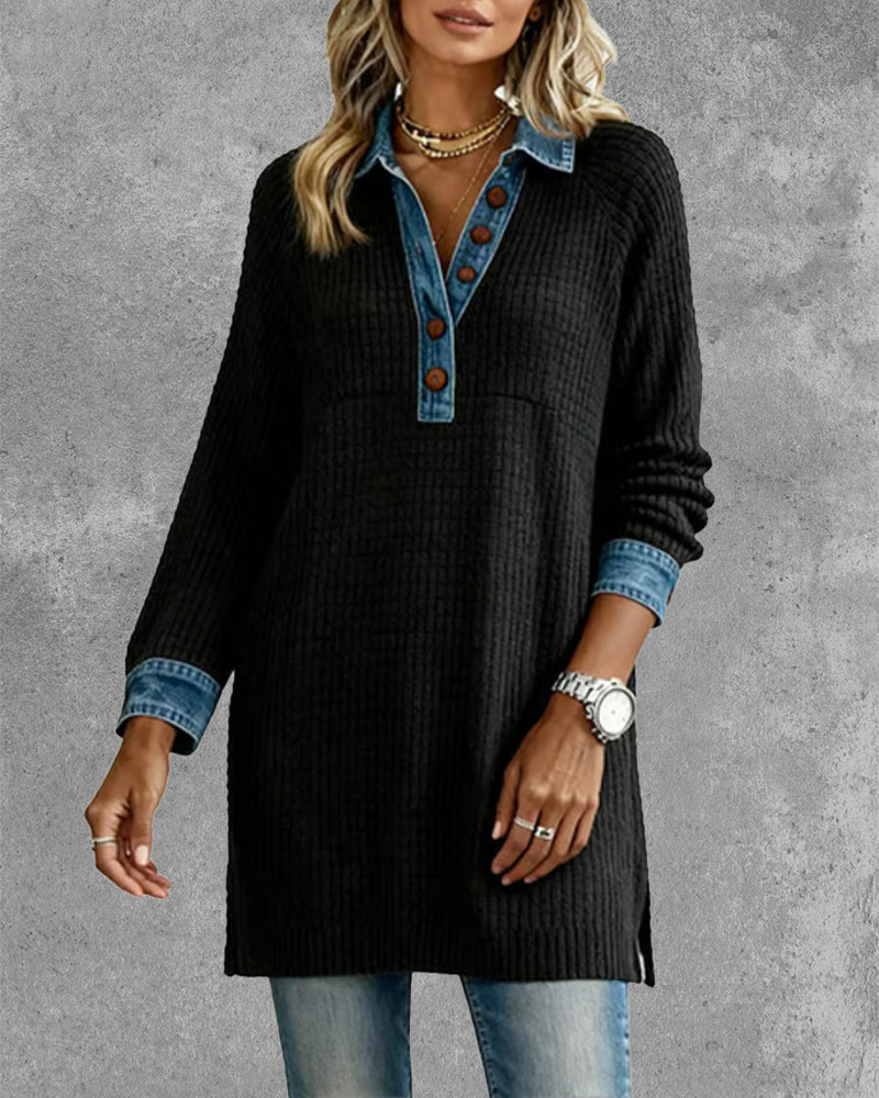 Lapel Contrast Color Panel Top