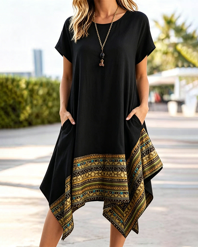 Bohemian Asymmetric Hem Dress