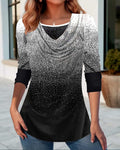 Stylish patchwork gradient top