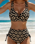 Vintage Geometric Print Bikini