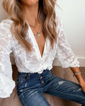 Embroidered Button-Down Sun Protection Shirt