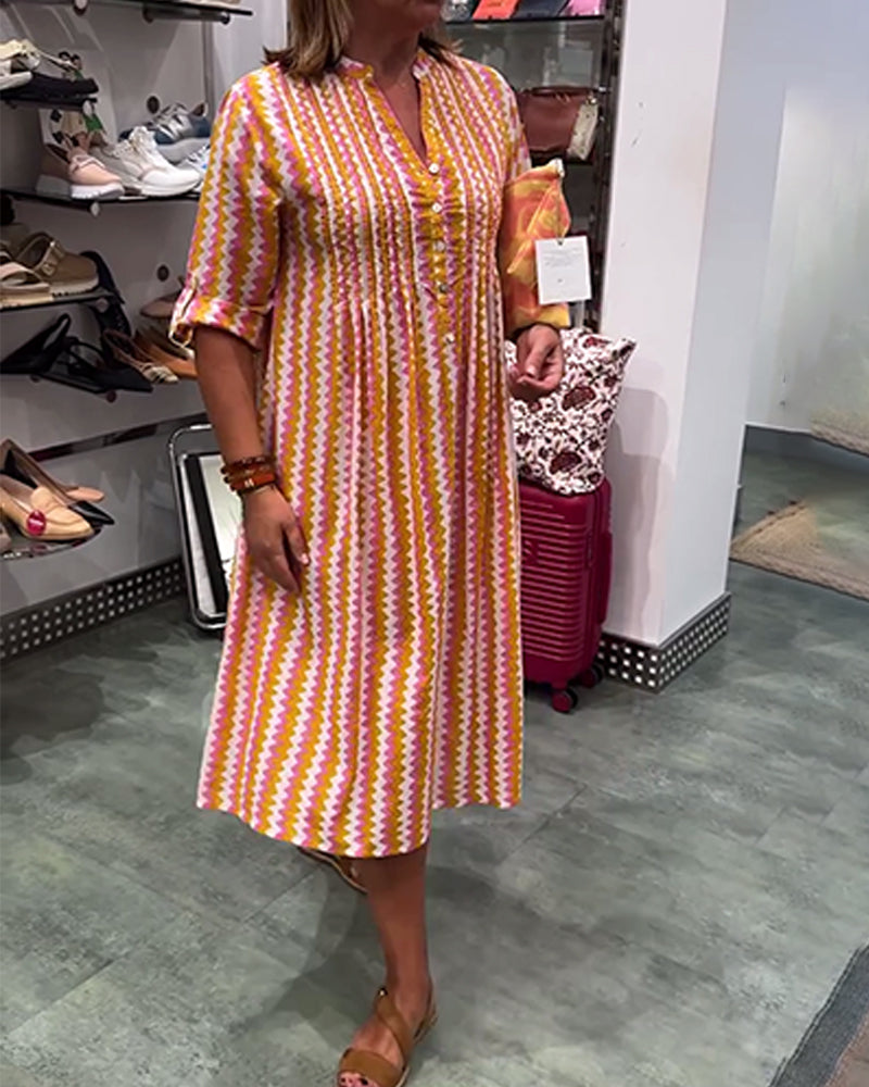 Wave Print Dress