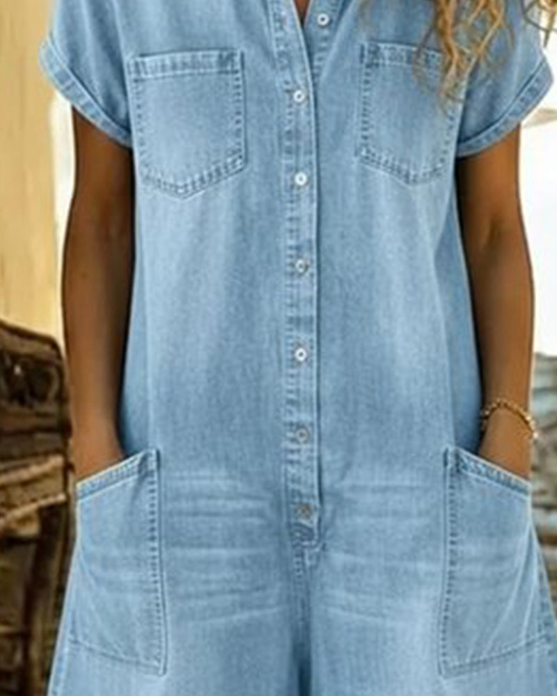 Short Sleeve 100% Cotton Jumpsuits