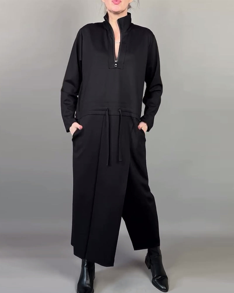 Zip-Collar Stylish Dress