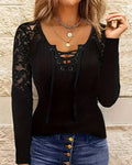 Tie-Neck Knit Blouse