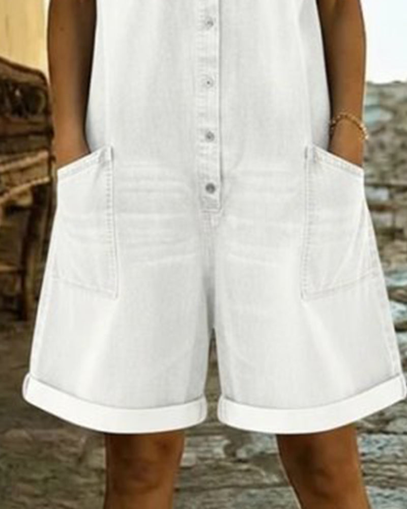 Short Sleeve 100% Cotton Jumpsuits