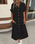 Polo Shirt Style Pocket Dress