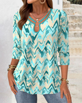 Long-Sleeved Printed Casual Top