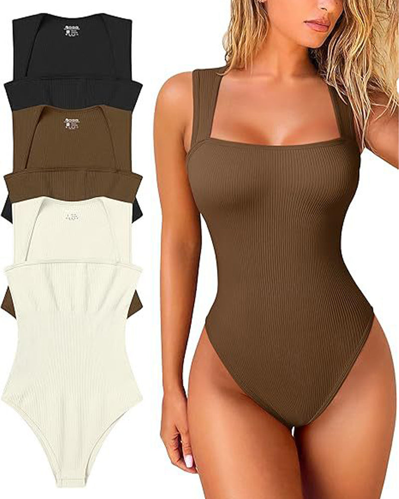 Solid color sleeveless tank bodysuit