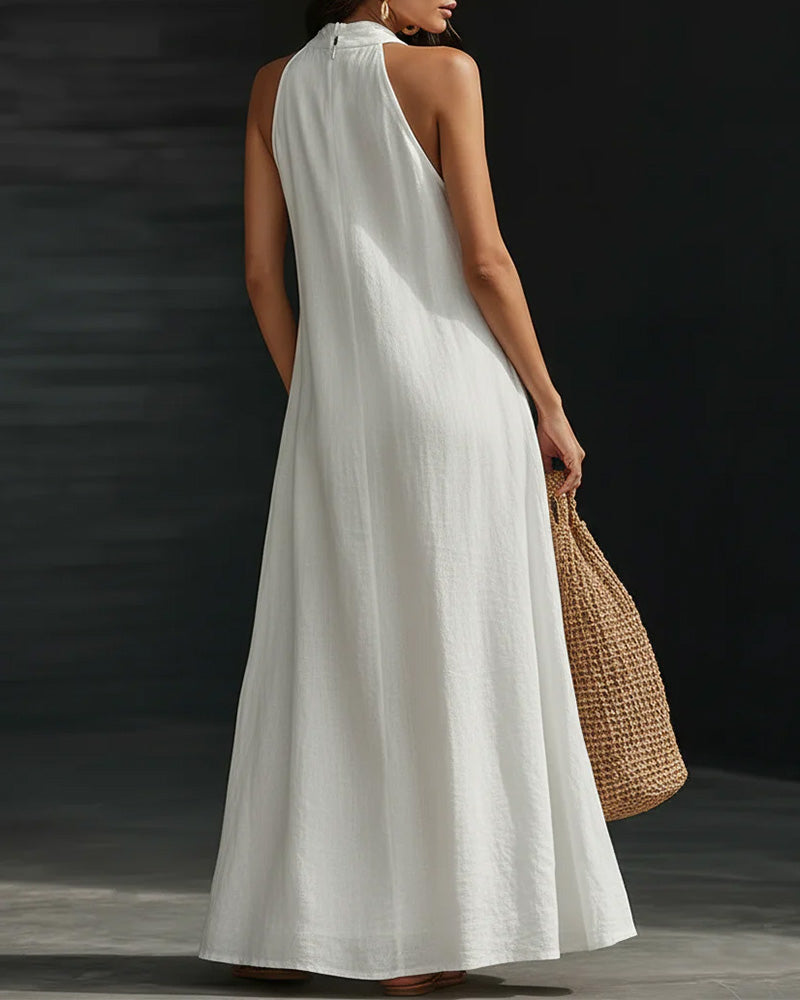 Fashionable Halter Neck Long  Dress