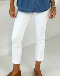 High-Waisted Slim-Fit Cropped Pants